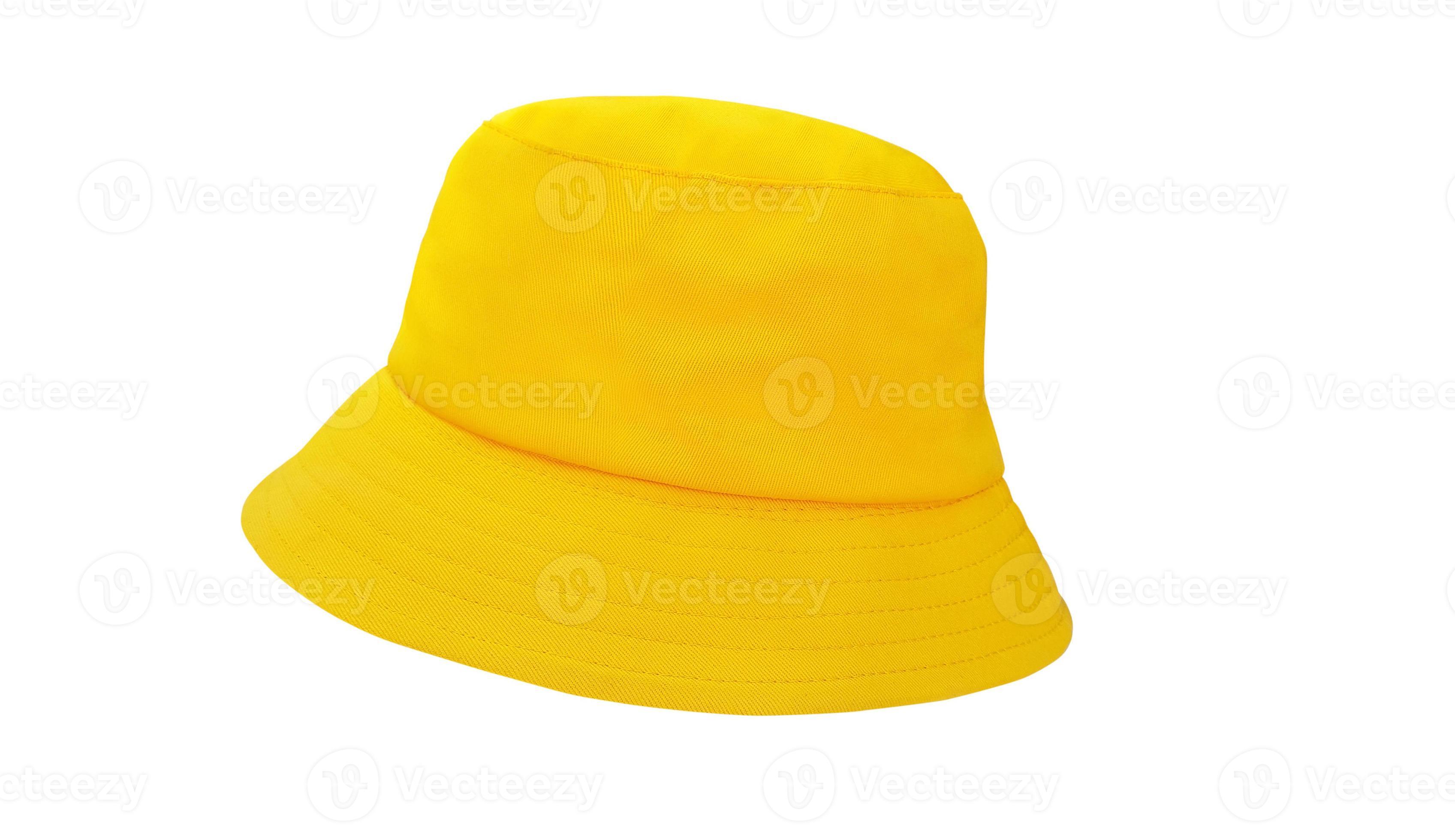 yellow bucket hat isolated on white 11829476 Stock Photo at Vecteezy