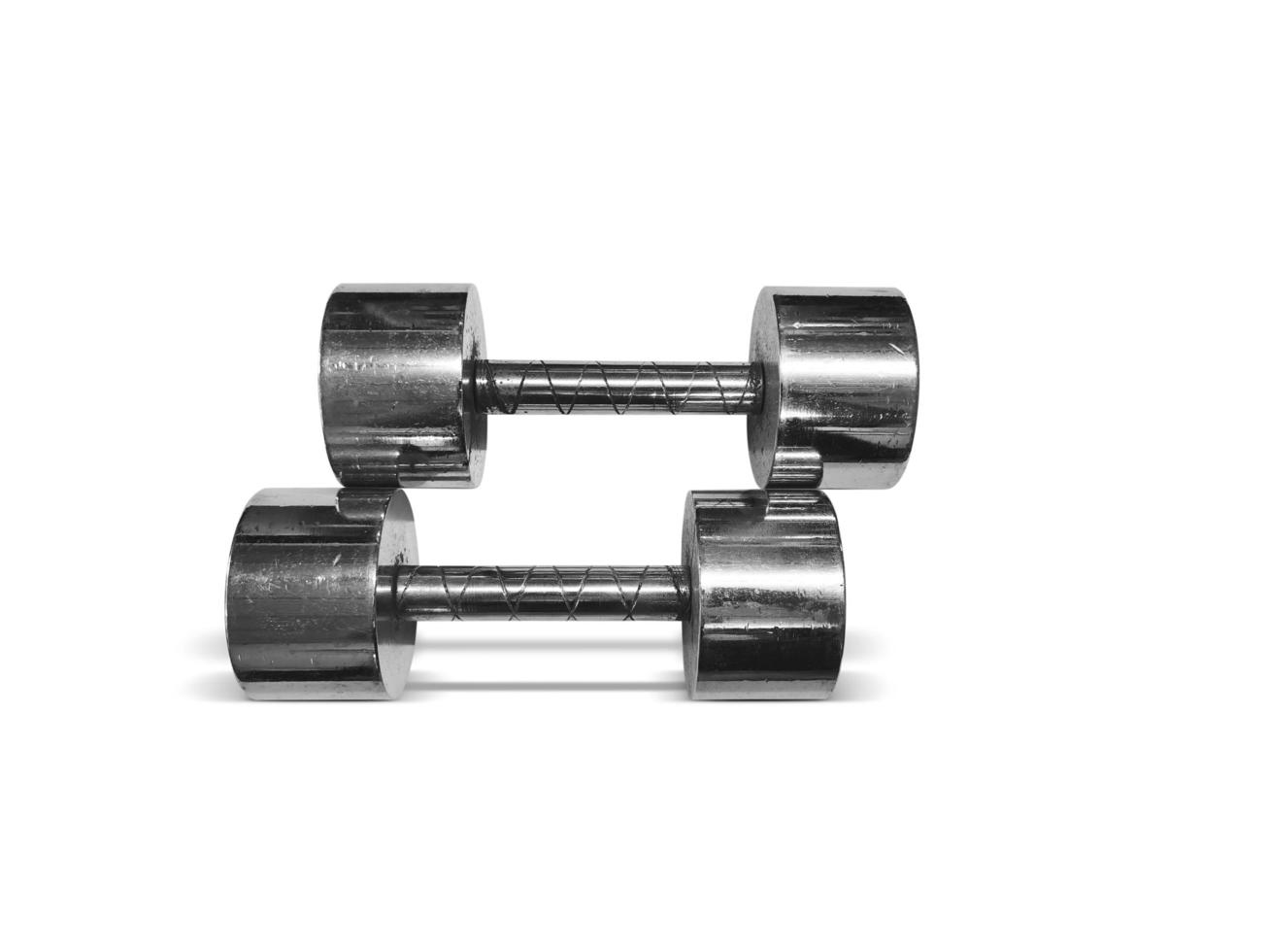 iron dumbbells on a white background photo