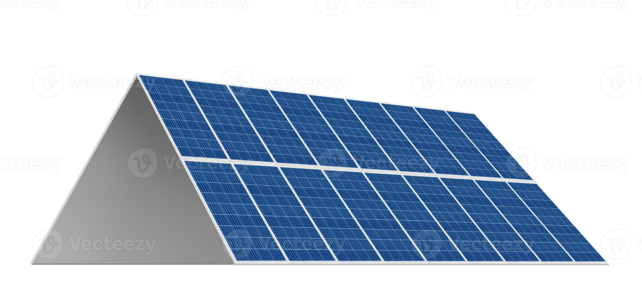 paneles de células solares fotovoltaicas aislado sobre fondo blanco. tema ambiental. concepto de energía verde. foto