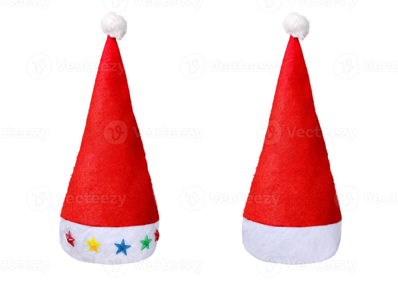 red santa hat isolated on a white background photo
