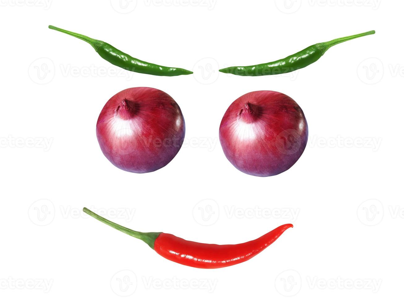 Funny fantasy character made of fresh vegetables on isolated background photo