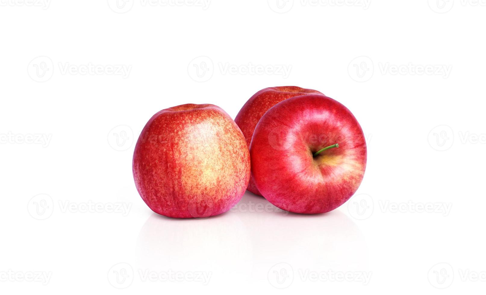 Isolated red apple on white background with cut path and full depth of field. photo