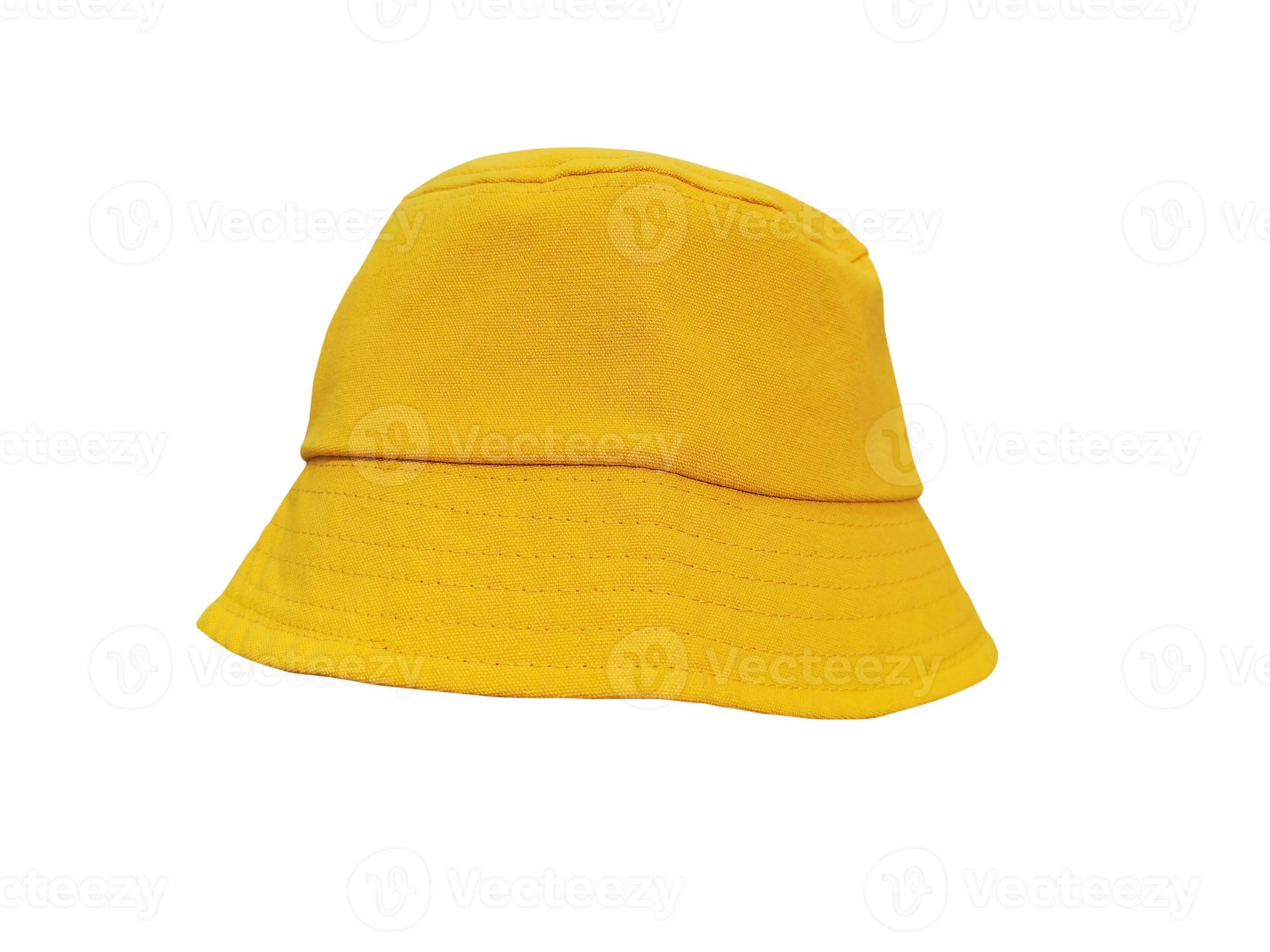 yellow bucket hat isolated on white 11830126 Stock Photo at Vecteezy