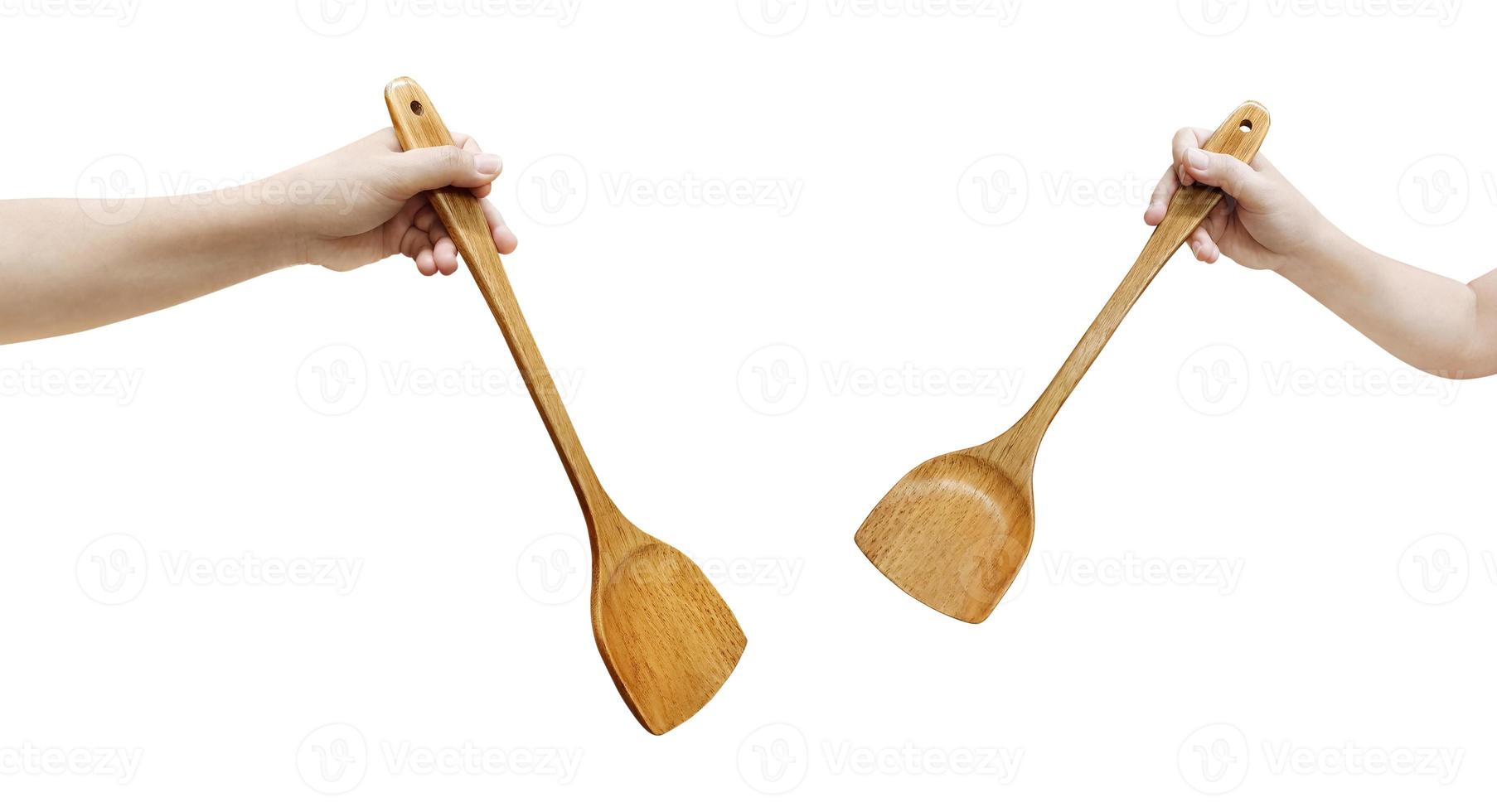 wooden turner handle isolated on a white background photo