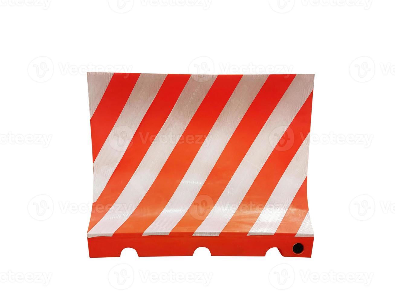 Red and white plastic barriers blocking the pathway. on white background photo