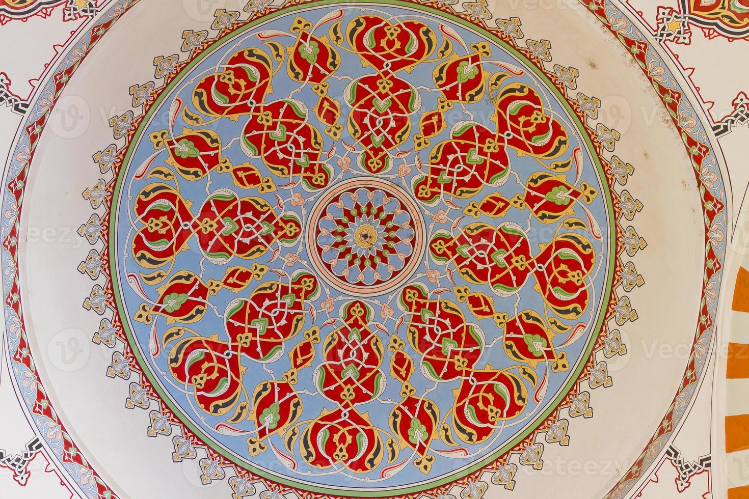 Interior view of a dome from Uc Serefeli Mosque courtyard, Edirne, Turkey photo