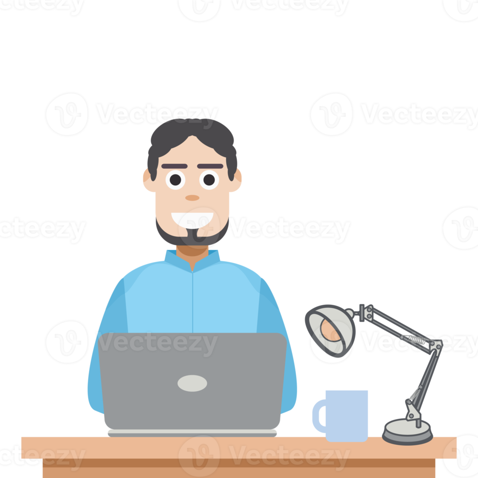 man playing laptop work from home png