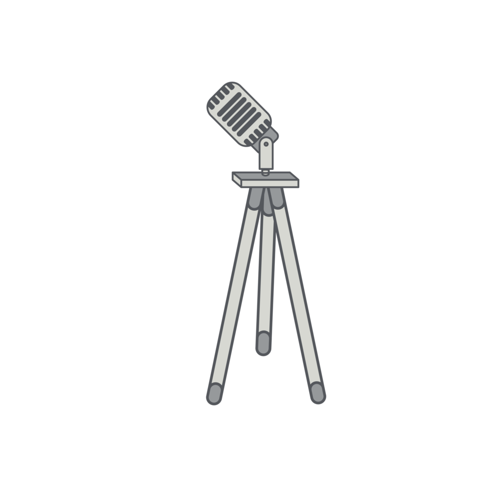 tripod using microphone podcast day setup png