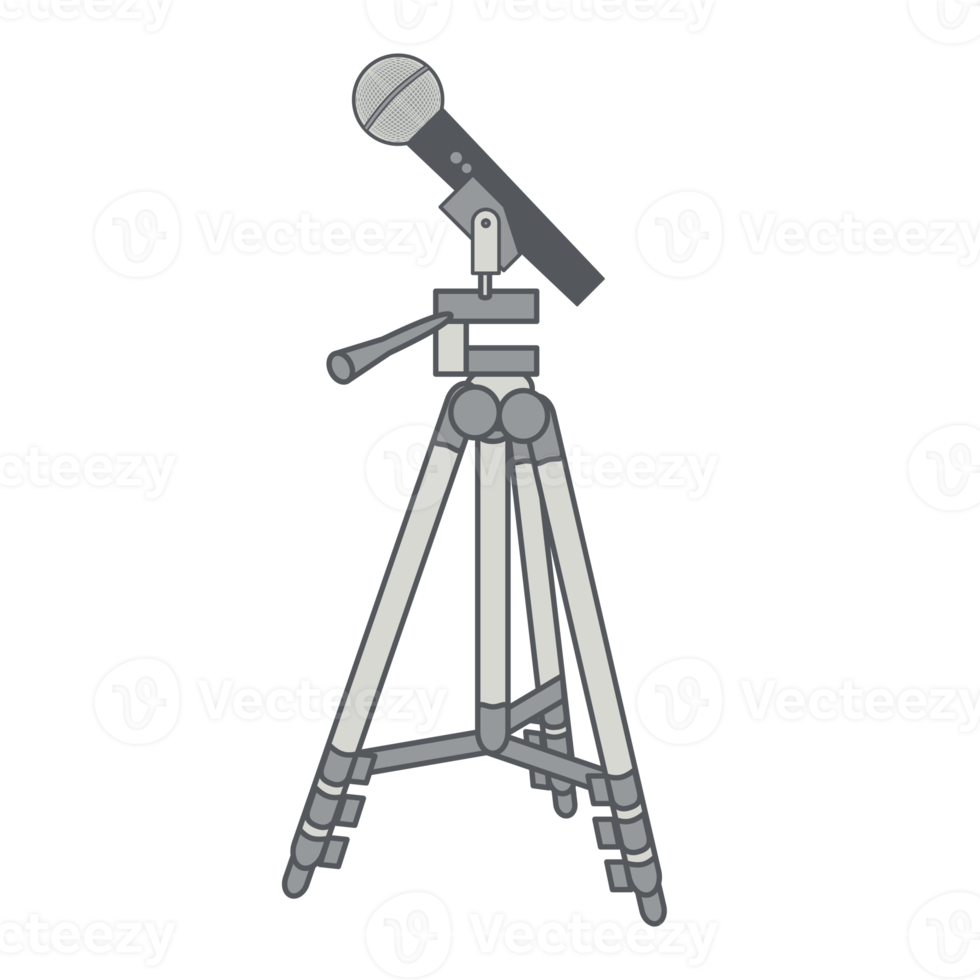 tripod using microphone podcast day setup png