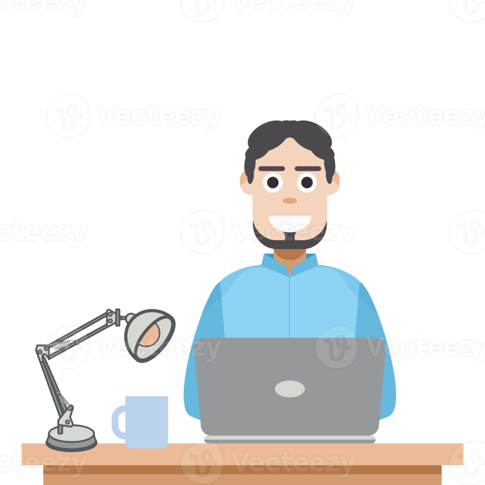 man playing laptop work from home png