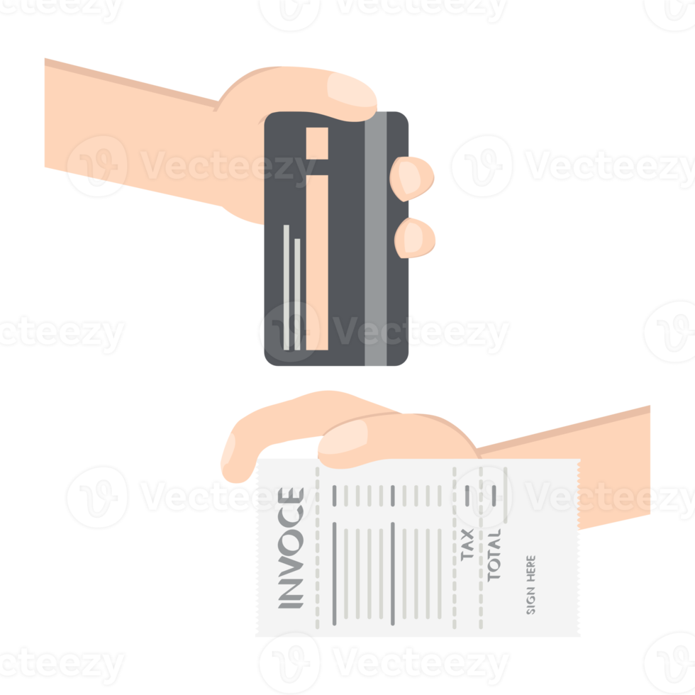 main tenant la facture de paiement par carte de crédit png
