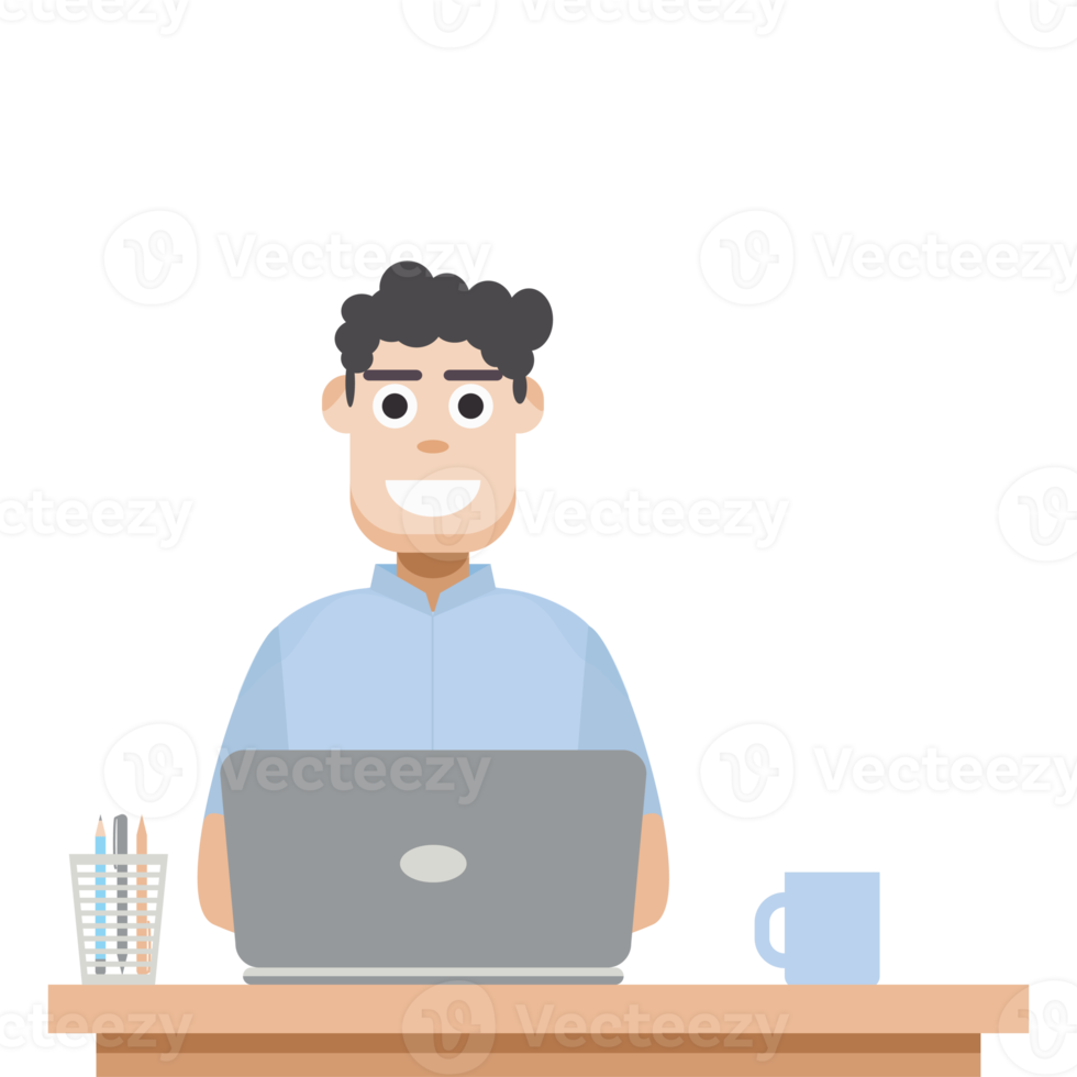 man playing laptop work from home png