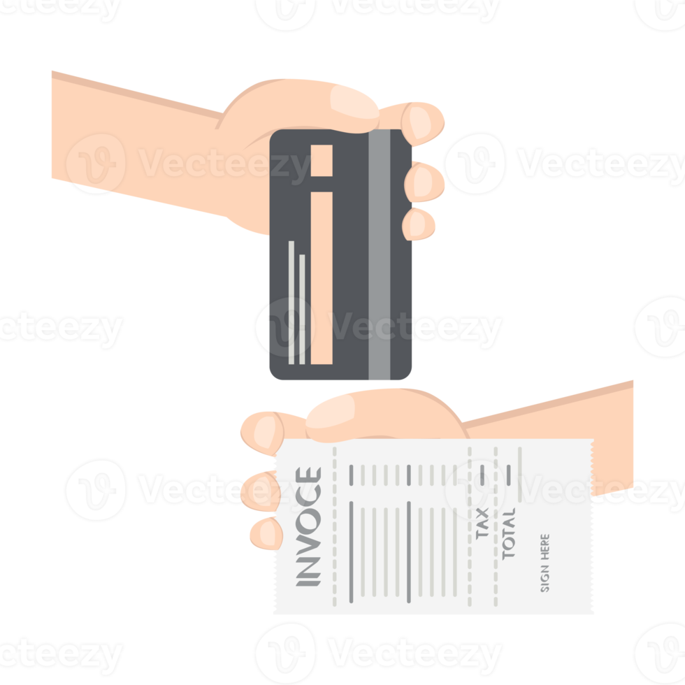 main tenant la facture de paiement par carte de crédit png