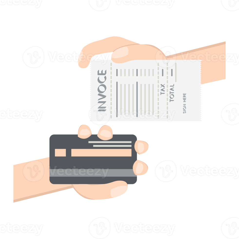 hand holding credit card pay bill png