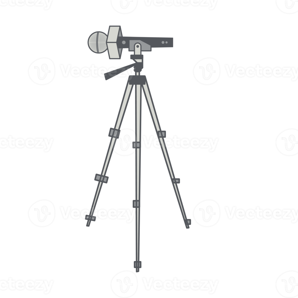 tripod using microphone podcast day setup png