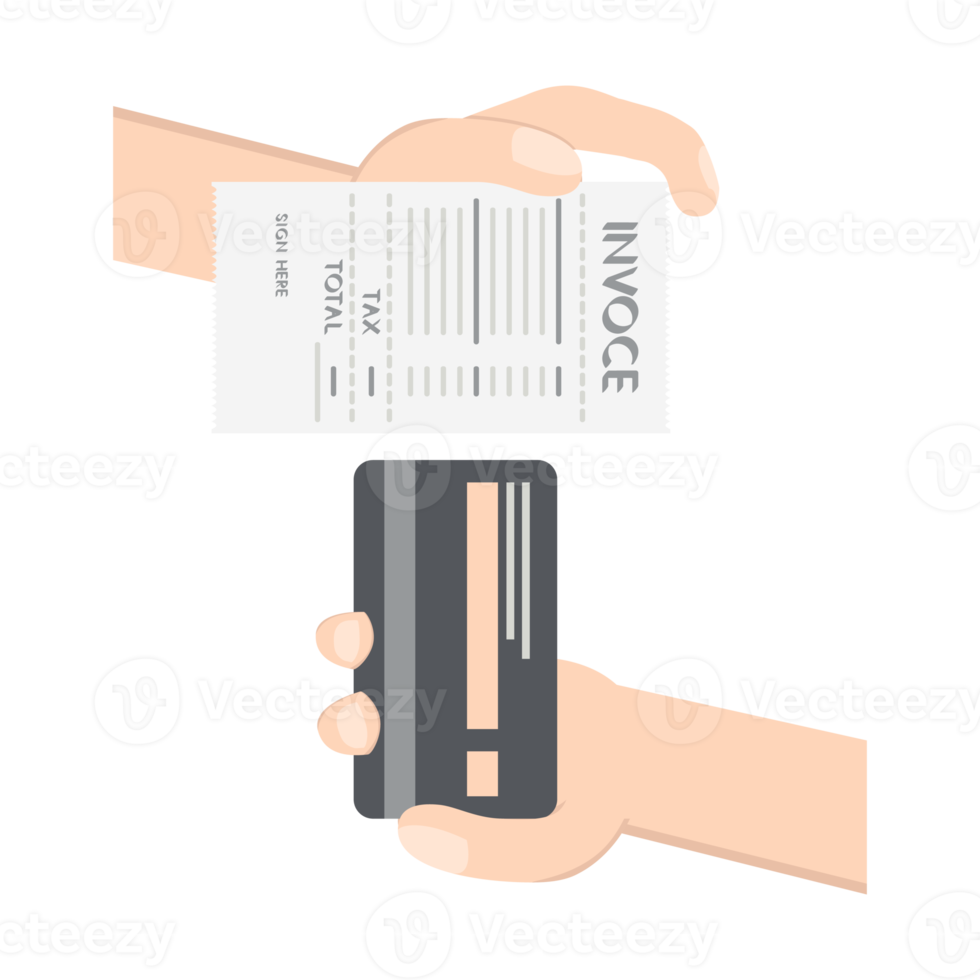 main tenant la facture de paiement par carte de crédit png