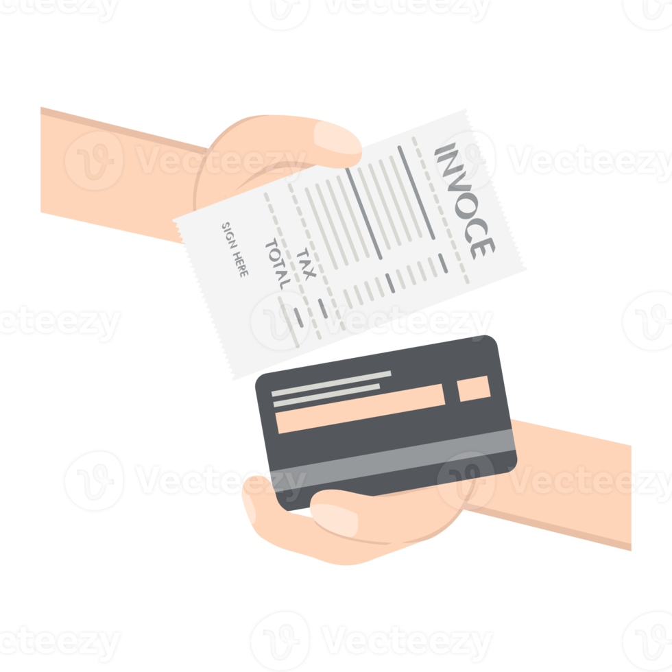 main tenant la facture de paiement par carte de crédit png