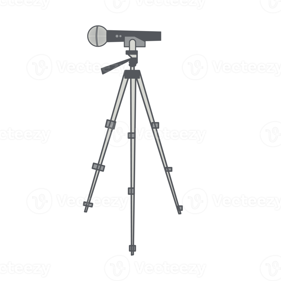 tripod using microphone podcast day setup png