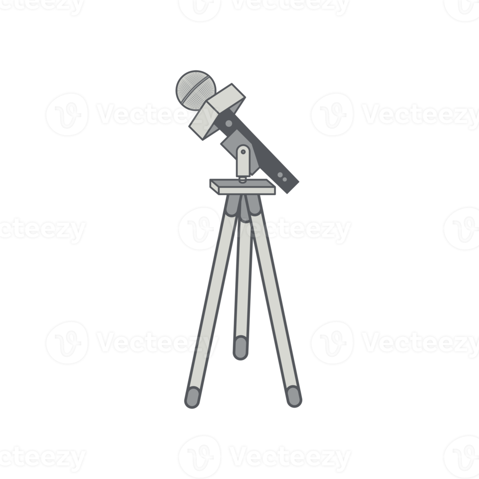 tripod using microphone podcast day setup png