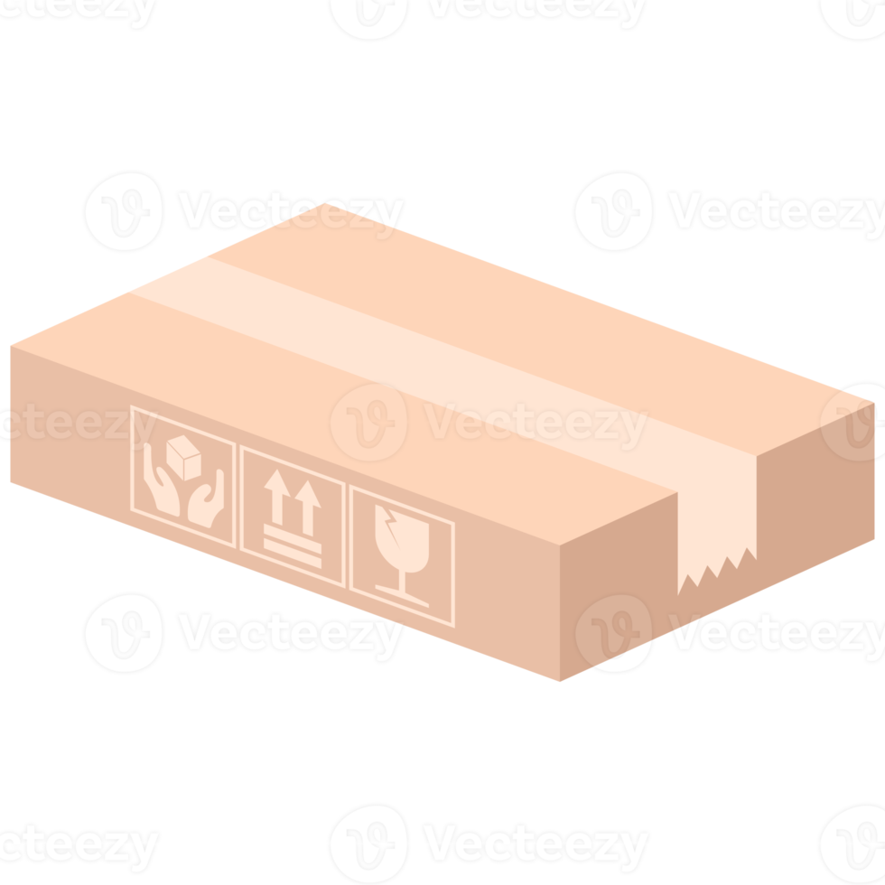 cardboard packaging box with fragile symbol boxing day png