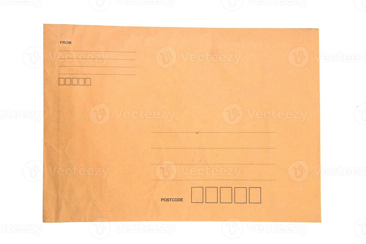 Brown Envelope document on white background photo