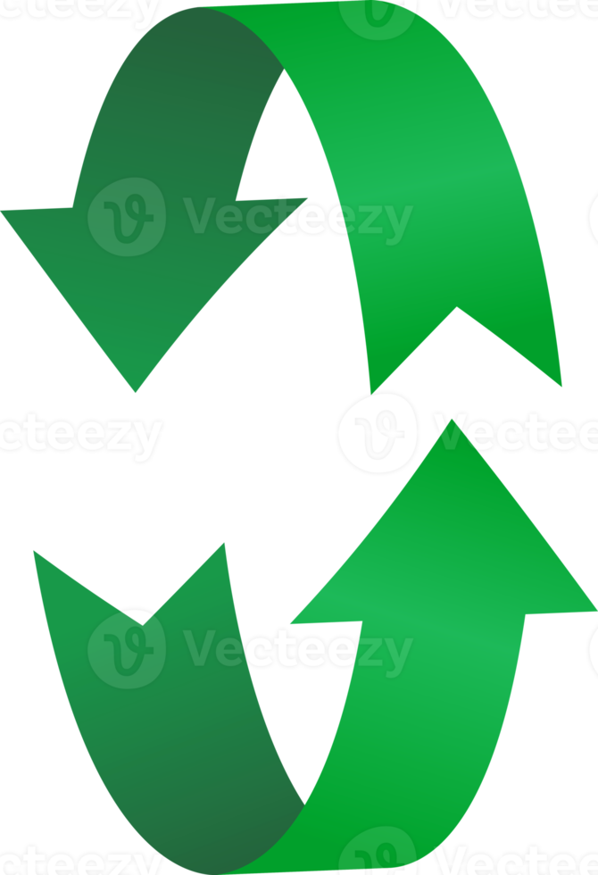 3D rotation sign green icon png