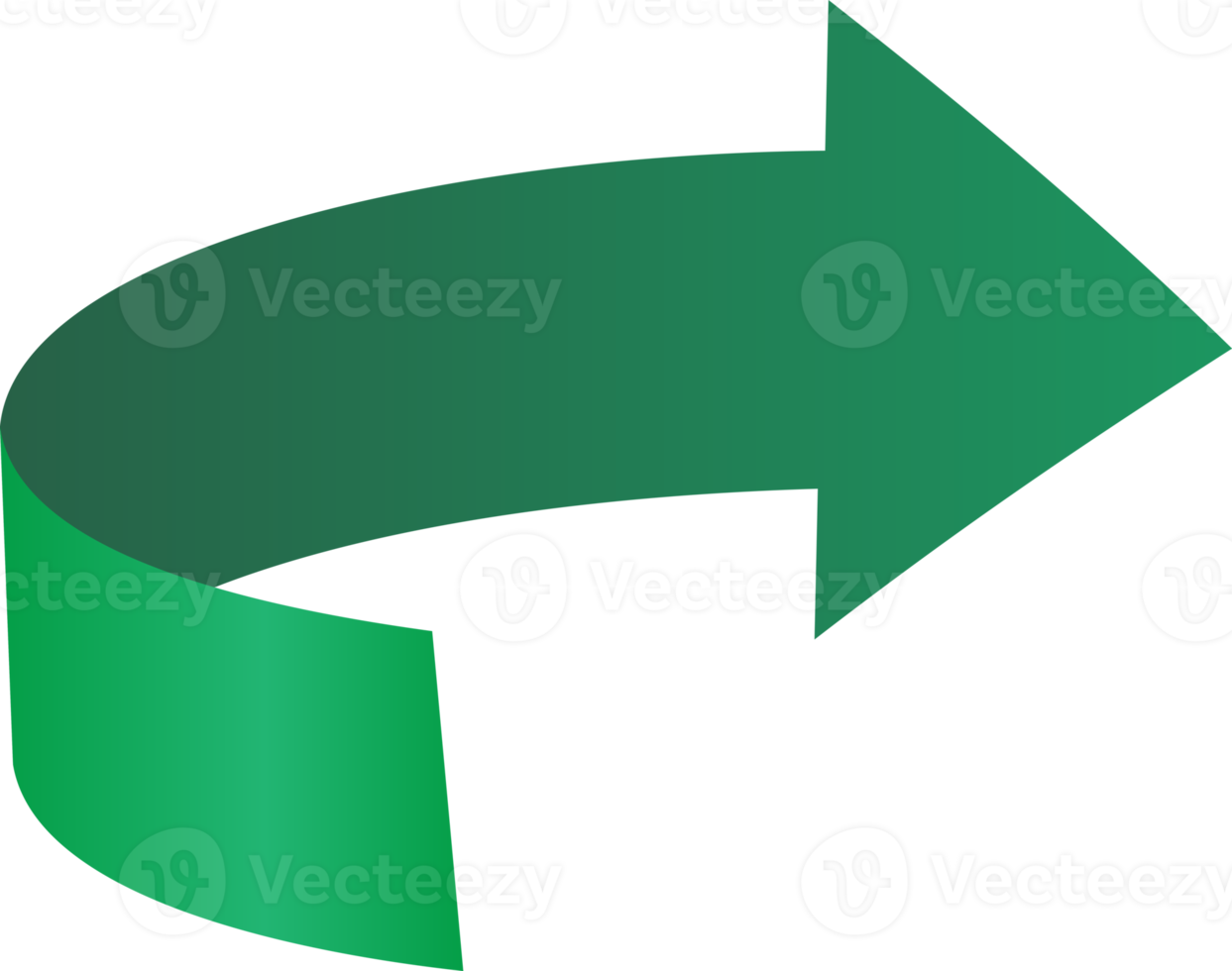 autocollant flèche ruban vert png