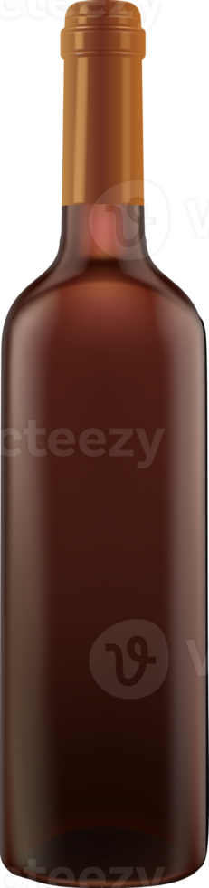 botella de vino de vidrio marrón png