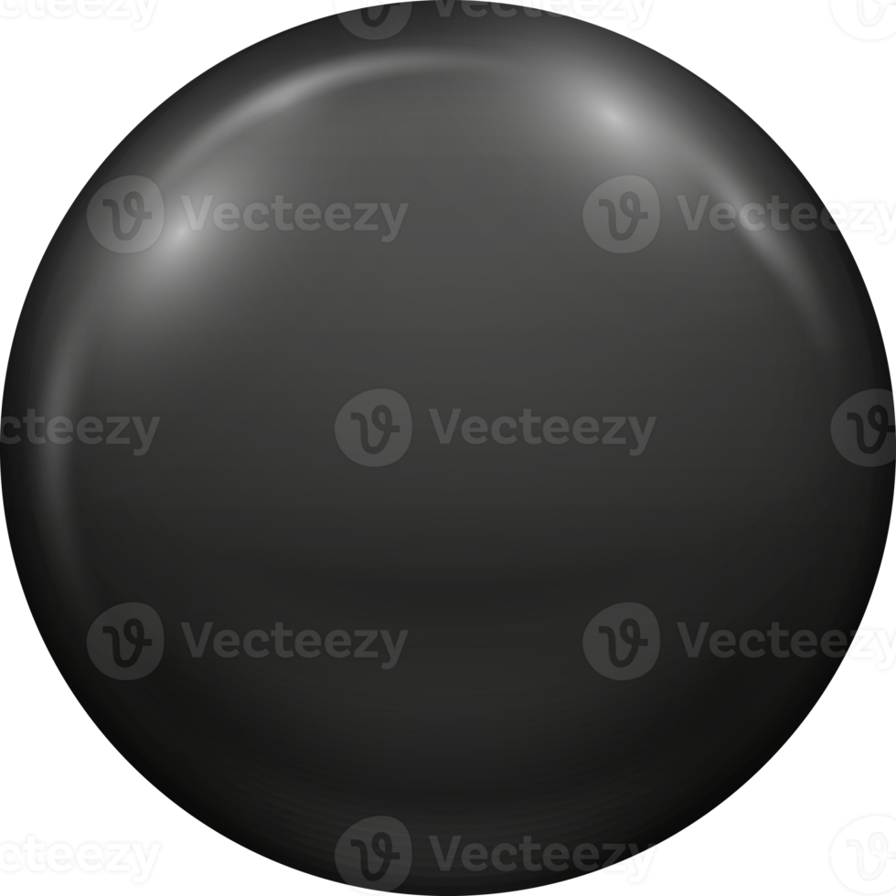Black Blank Circle Button Badge png