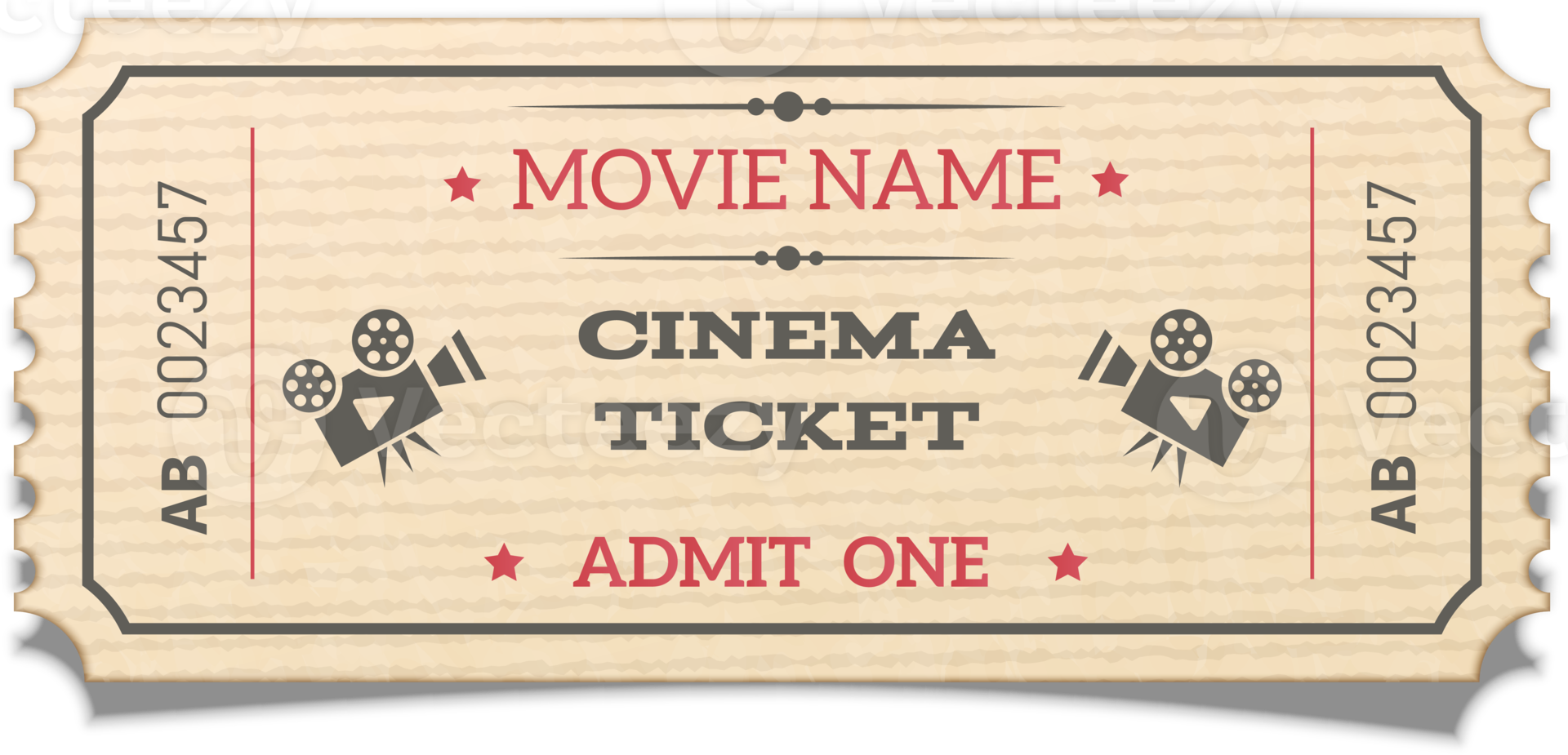 Retro movie ticket png