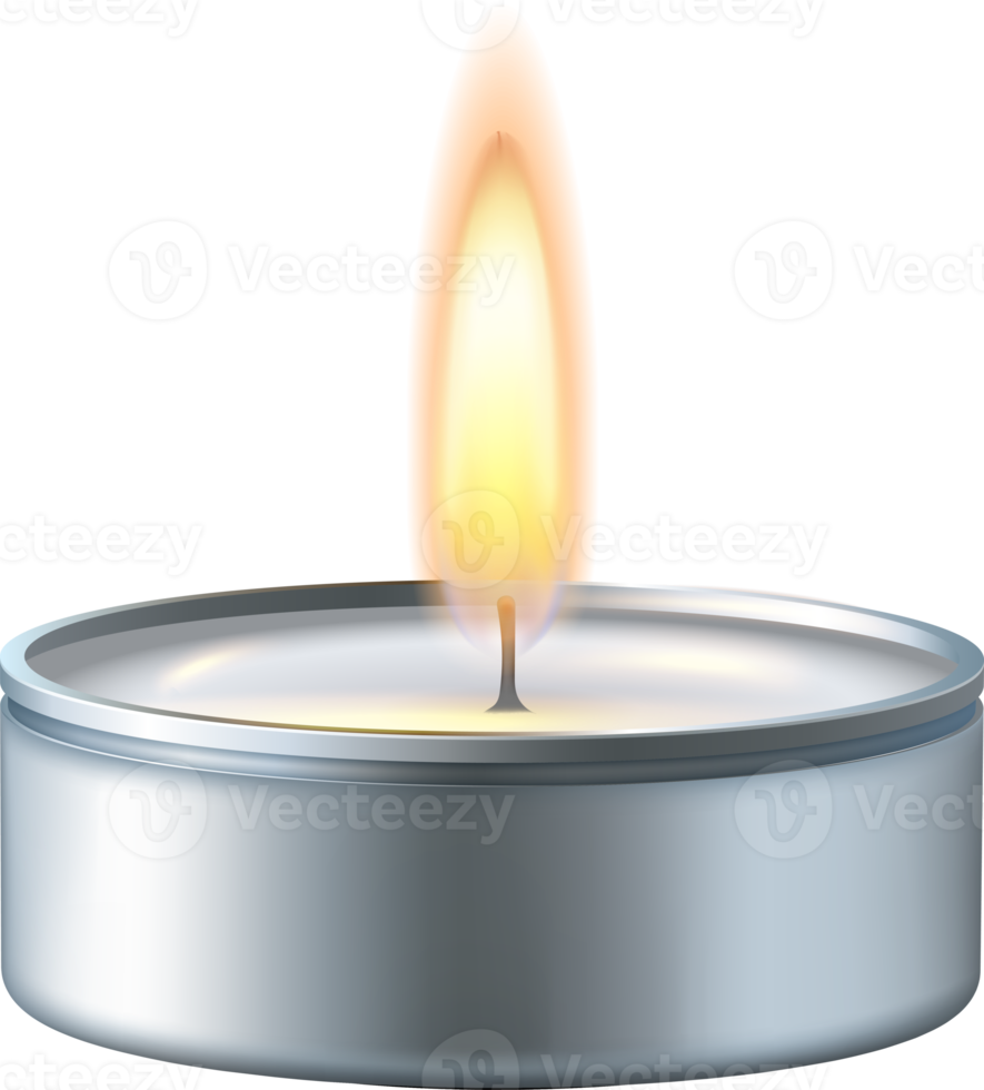 Tea candle with fire png