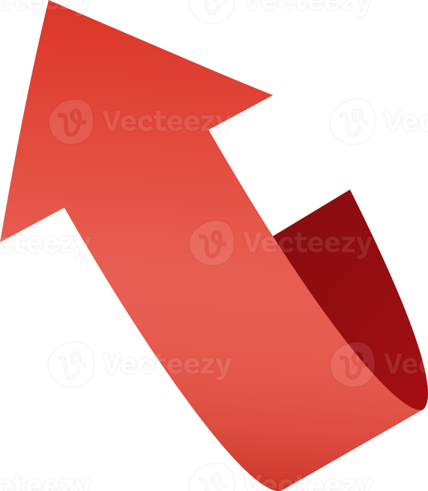 Red ribbon  arrow sticker png