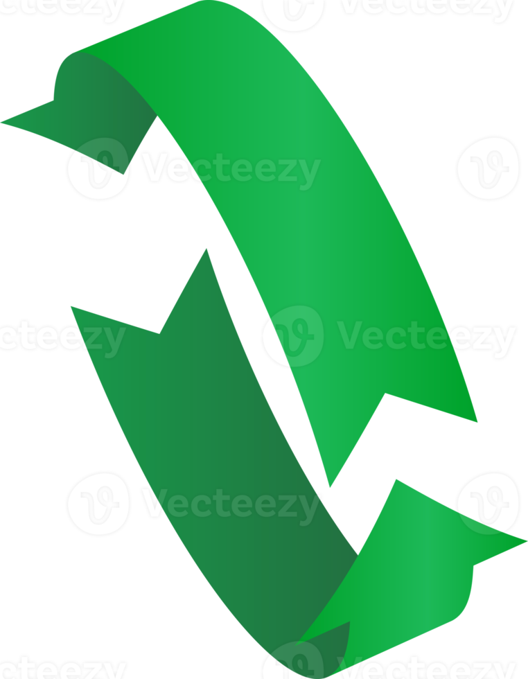 3D rotation sign green icon png
