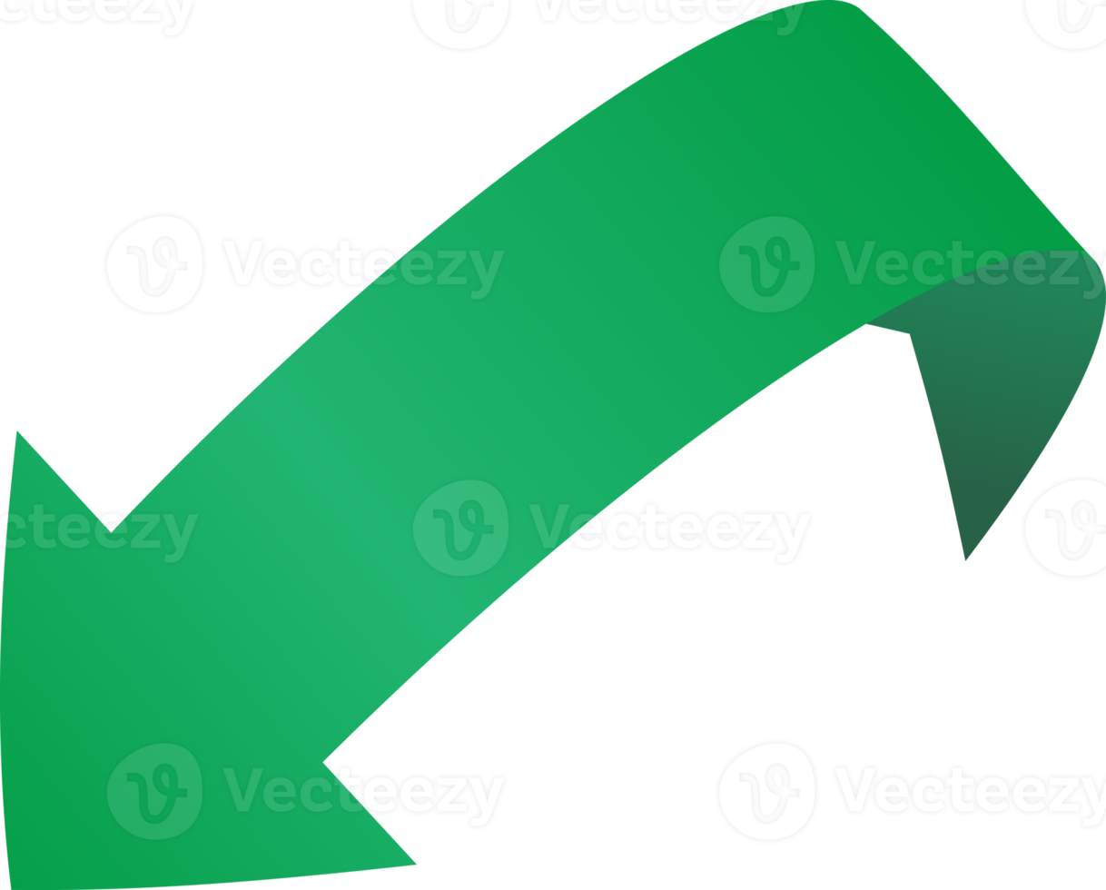 Green ribbon  arrow sticker png