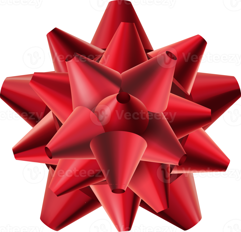 Red shiny gift bow png