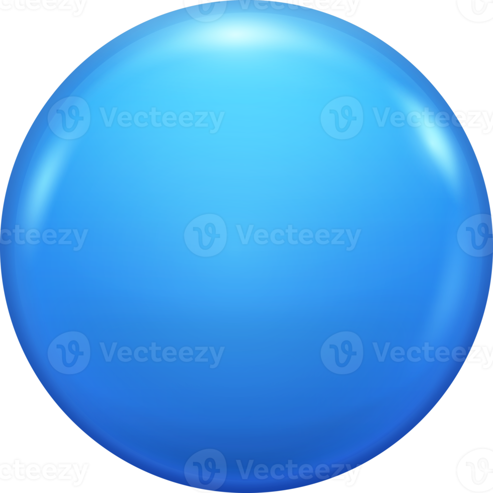 Blue  Blank Circle Button Badge png
