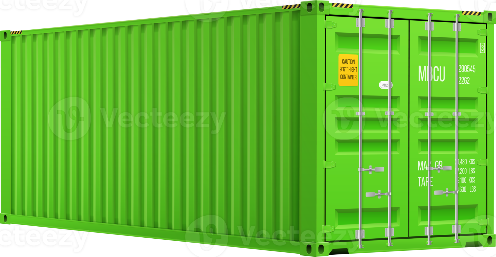 bright green cargo container png