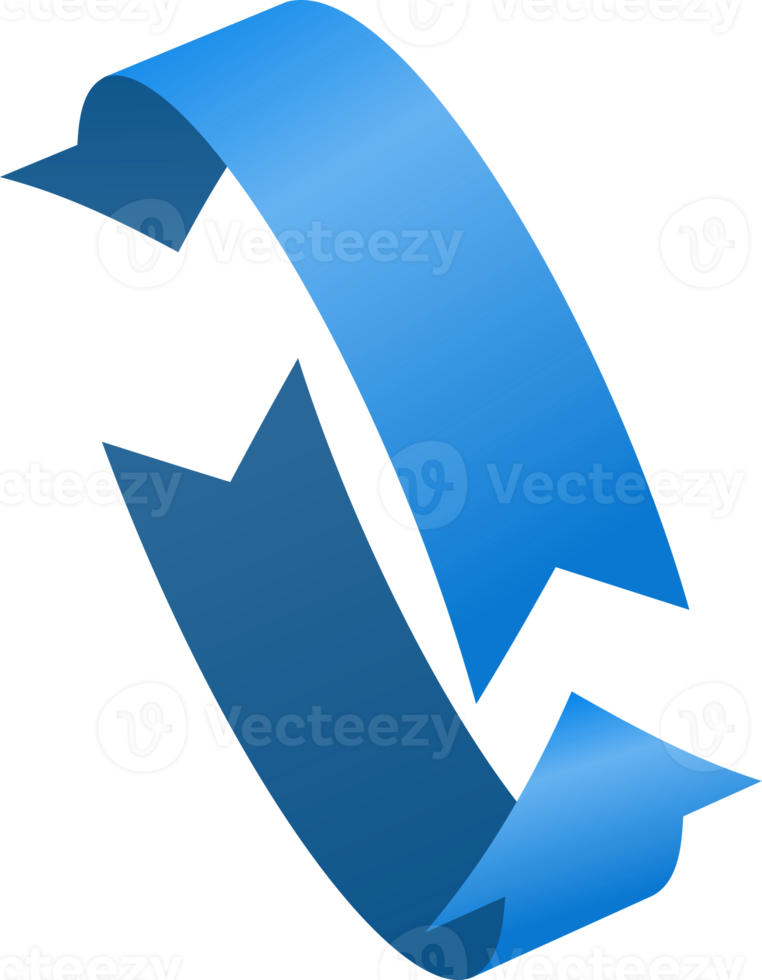 3D rotation sign blue icon png