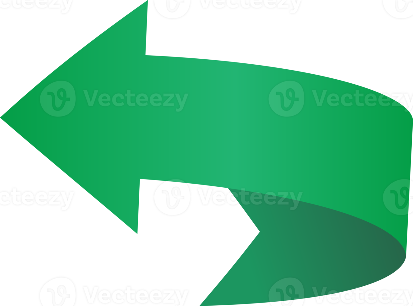 etiqueta engomada de la flecha de la cinta verde png