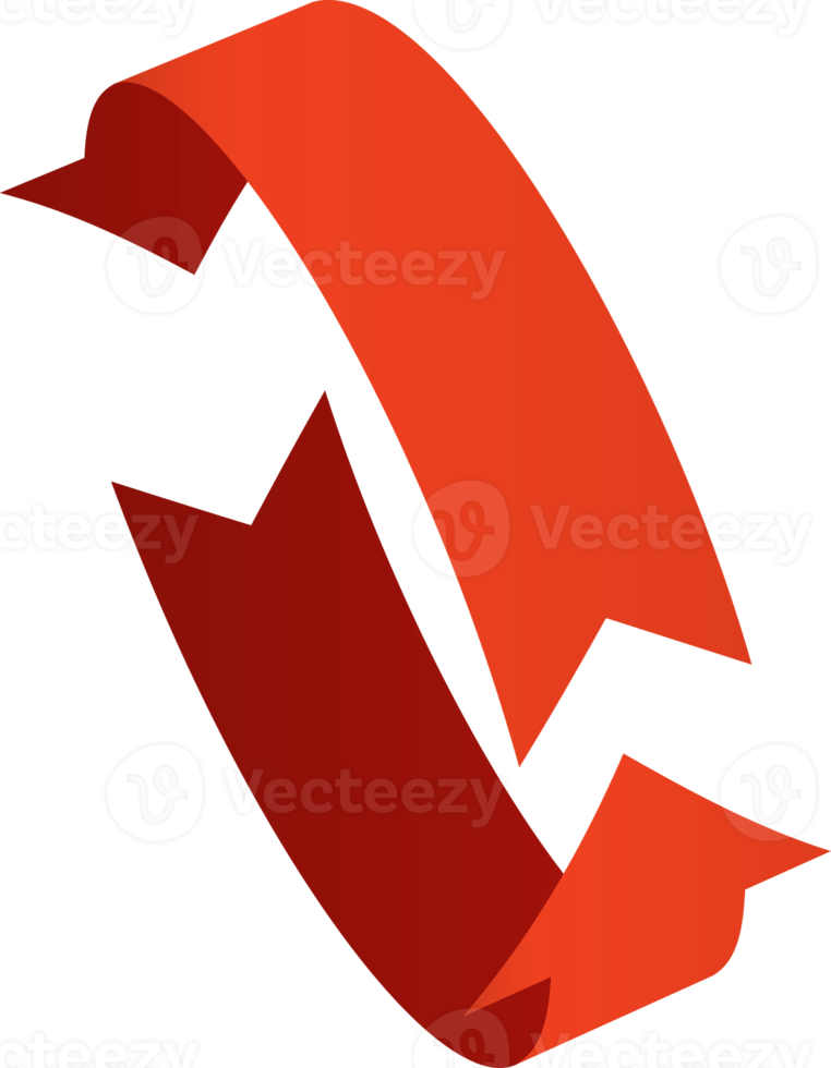 3D rotation sign red icon png