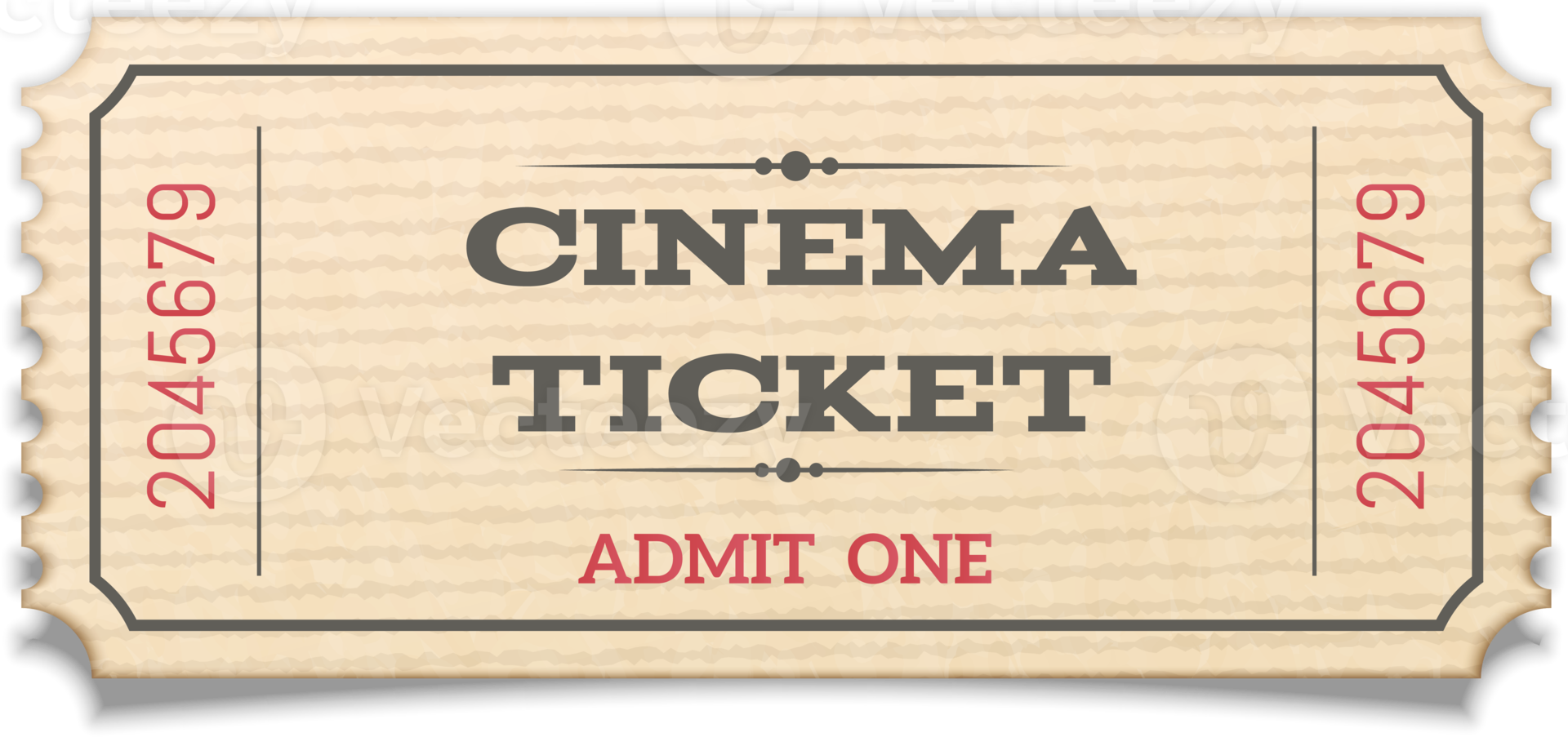 Retro movie ticket png