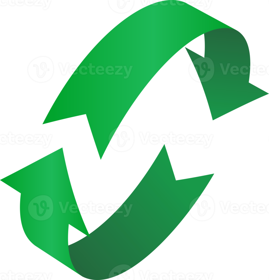 3D rotation sign green icon png