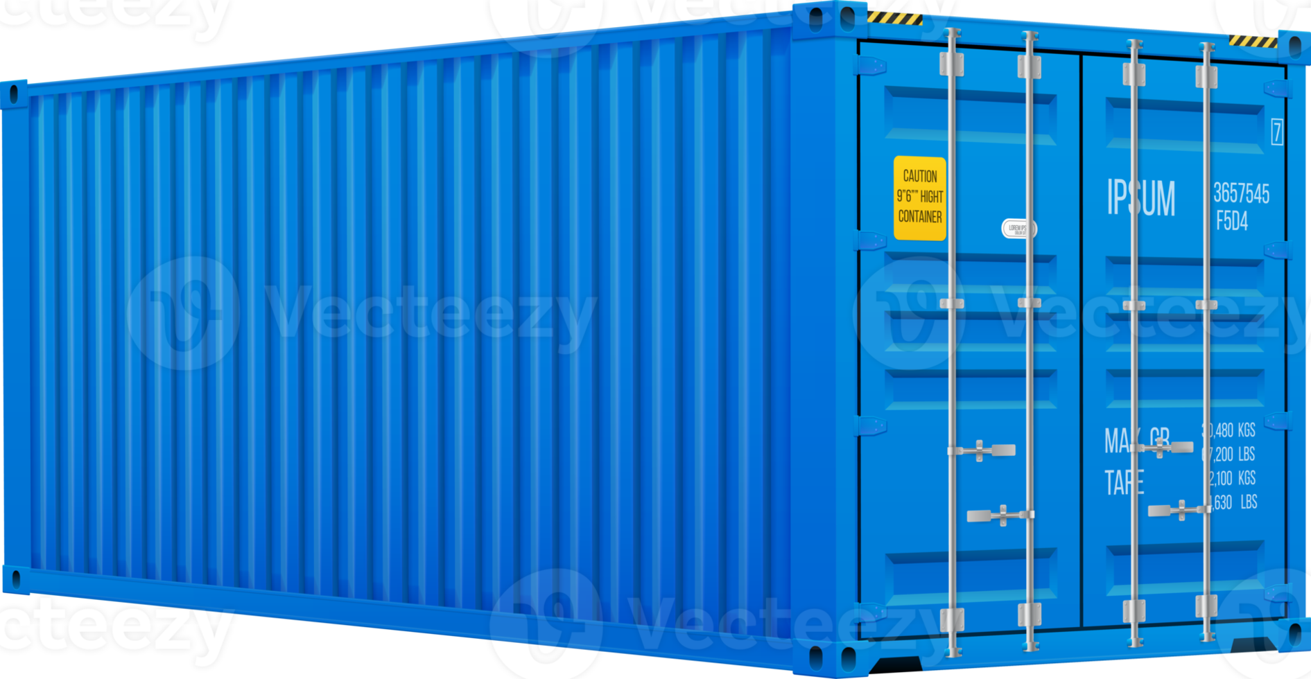 Bright blue cargo container png