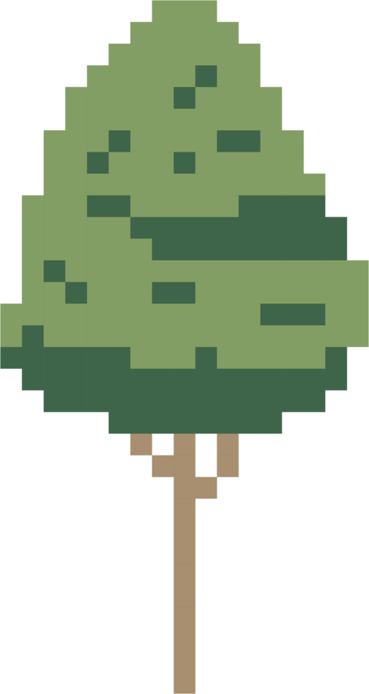 semplicità albero a mano libera pixel piatto design png