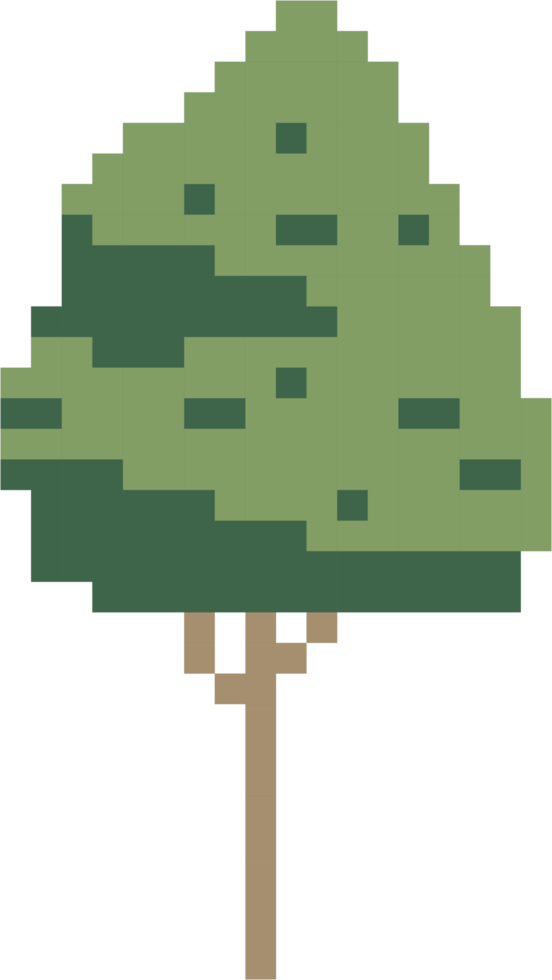 eenvoud boom uit de vrije hand pixel vlak ontwerp png