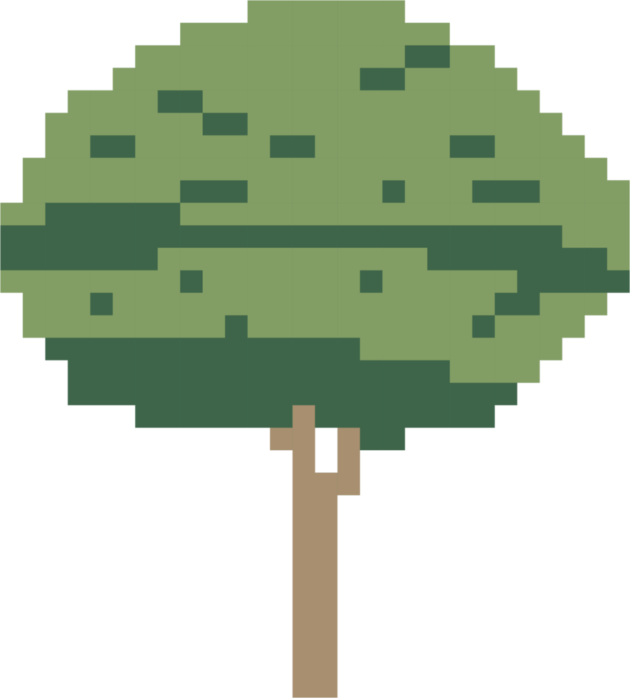 Einfachheit Baum Freihand-Pixel-flaches Design png