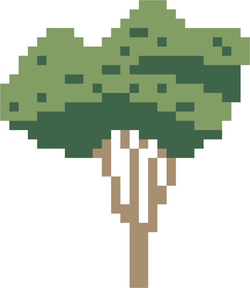 simplicity tree freehand pixel flat design png