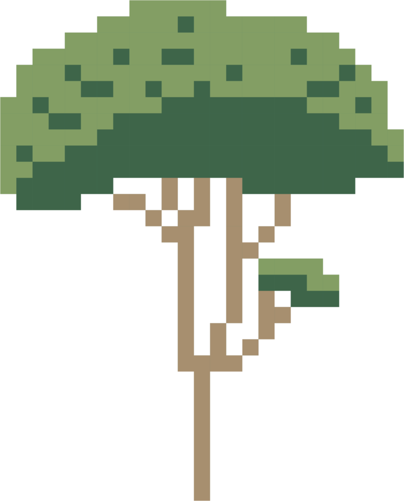 Einfachheit Baum Freihand-Pixel-flaches Design png