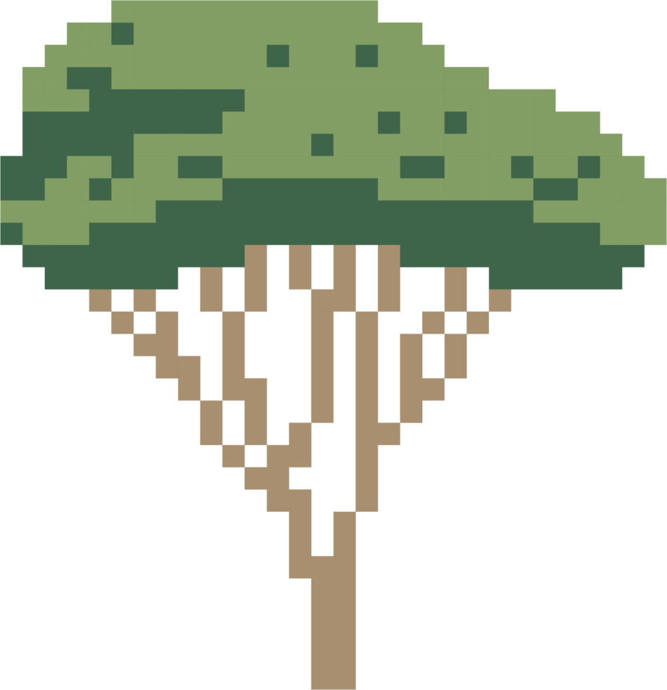 Einfachheit Baum Freihand-Pixel-flaches Design png