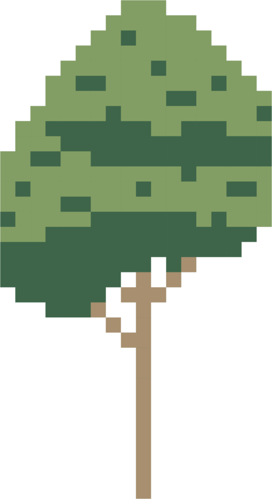 Einfachheit Baum Freihand-Pixel-flaches Design png